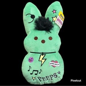 New Peeps Green & Black Punk Emo Plush Bunny